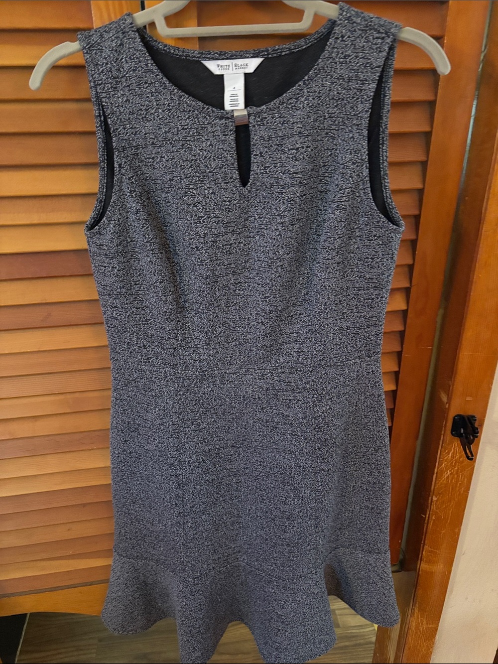White House Black Market Gray Sleeveless Keyhole Sheath Dress